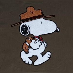 Snoopy Scout Hiking Outdoor Sweatshirt NEW olive & Ivory Charlie Brown Peanuts